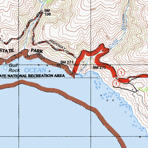 Topographic Map of Cold Stream, CA
