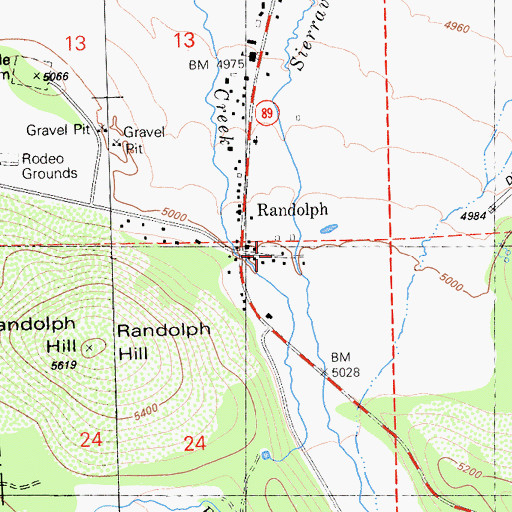 Topographic Map of Cold Stream, CA
