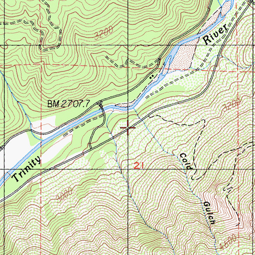 Topographic Map of Cold Valley, CA