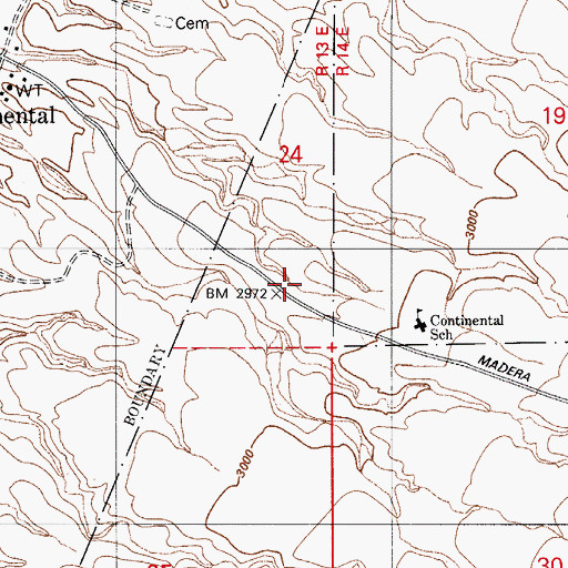 Topographic Map of Mary A Canyon, AZ