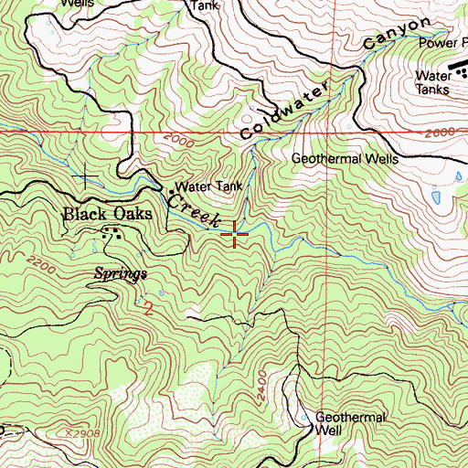 Topographic Map of Coldwater Canyon, CA