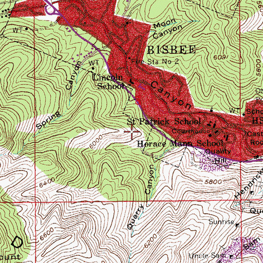 Topographic Map of Mason Hill, AZ