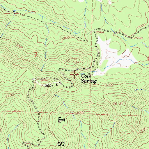 Topographic Map of Cole Spring, CA