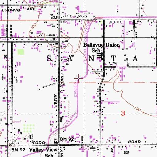 Topographic Map of Colgan Creek Flood Control Channel, CA