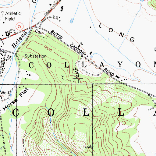 Topographic Map of Collayomi, CA