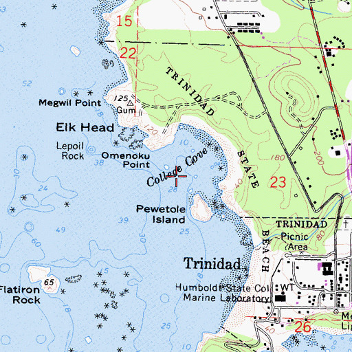 Topographic Map of College Cove, CA