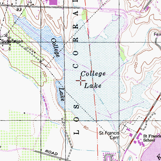 Topographic Map of College Lake, CA