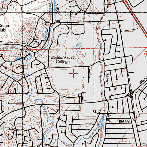Topographic Map of College Park High School, CA