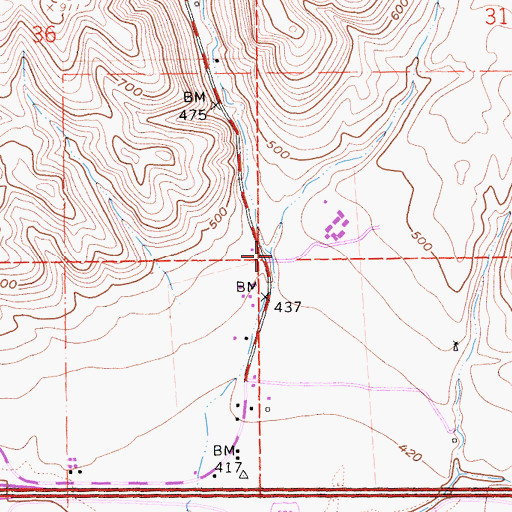 Topographic Map of Collier Canyon, CA