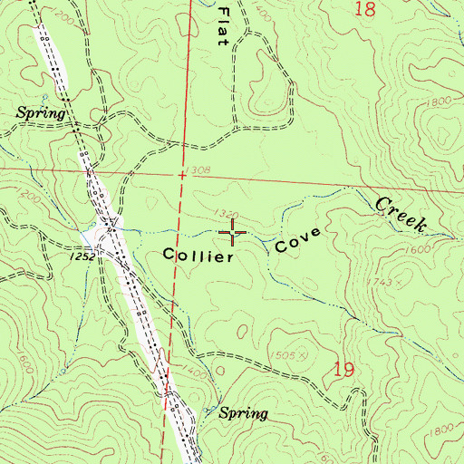 Topographic Map of Collier Cove, CA