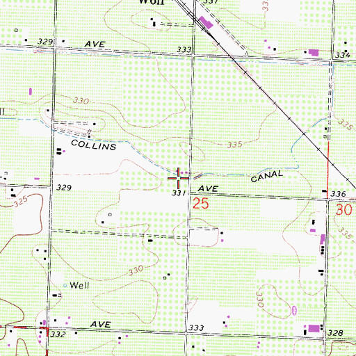 Topographic Map of Collins Canal, CA