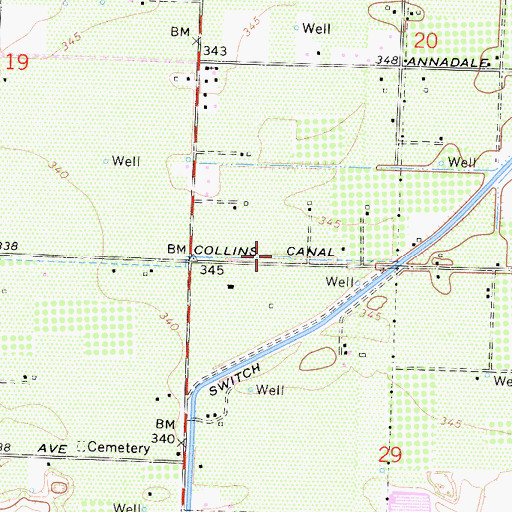 Topographic Map of Collins Canal, CA