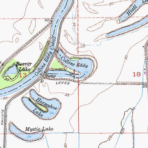 Topographic Map of Collins Eddy, CA