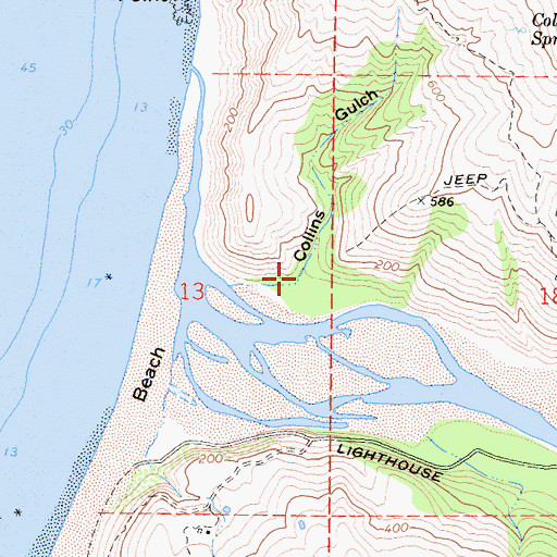 Topographic Map of Collins Gulch, CA