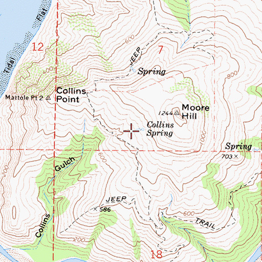 Topographic Map of Collins Spring, CA