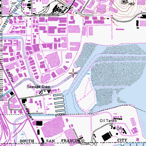 Topographic Map of Colma Creek, CA