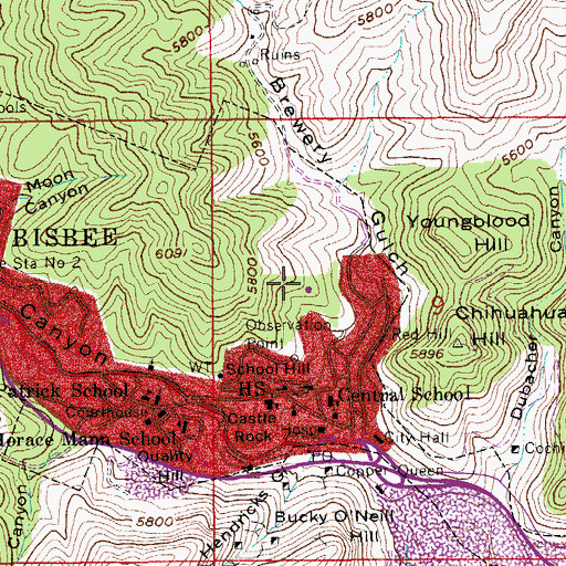 Topographic Map of Miller Hill, AZ