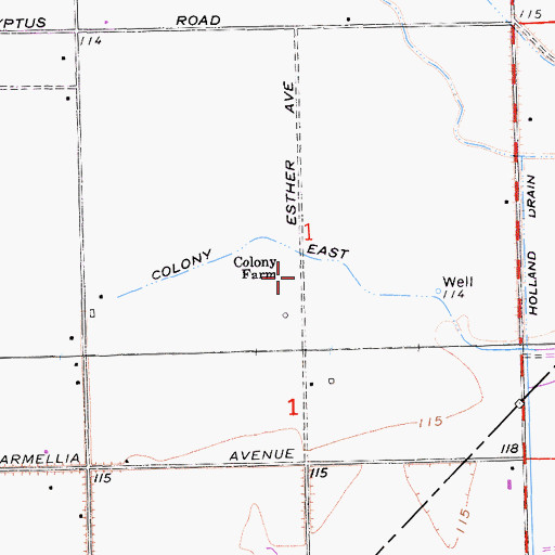 Topographic Map of Colony Farm, CA