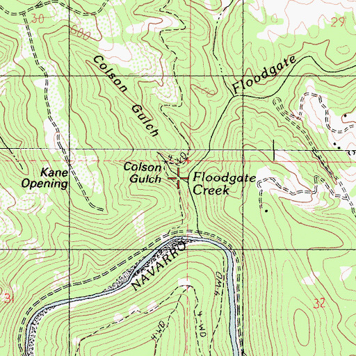 Topographic Map of Colson Gulch, CA