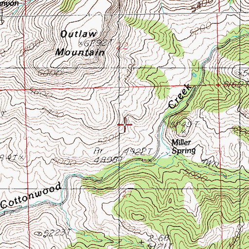 Topographic Map of Miller Spring, AZ