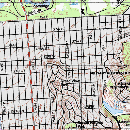 Topographic Map of Alice Fong Yu Elementary School, CA