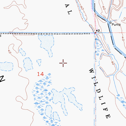 Topographic Map of Colusa National Wildlife Refuge, CA