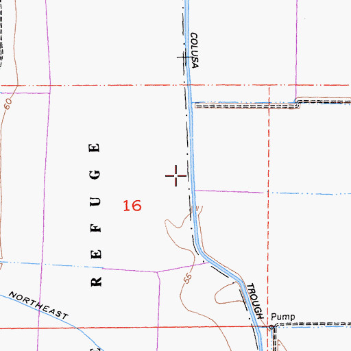 Topographic Map of Colusa Trough, CA