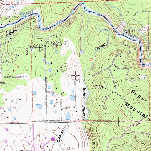 Topographic Map of Combie Ophir Canal, CA