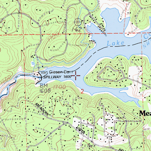 Topographic Map of Lake Combie, CA