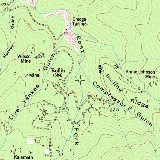 Topographic Map of Compressor Gulch, CA