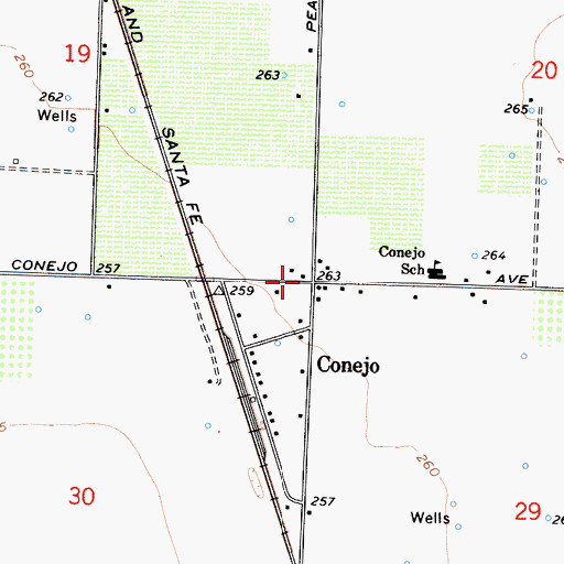 Topographic Map of Conejo, CA