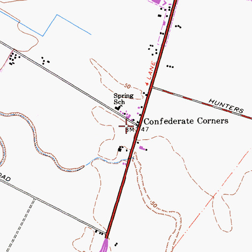 Topographic Map of Springtown, CA
