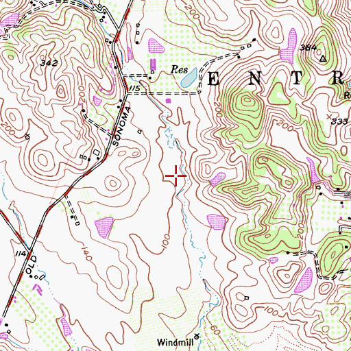 Topographic Map of Congress Valley, CA