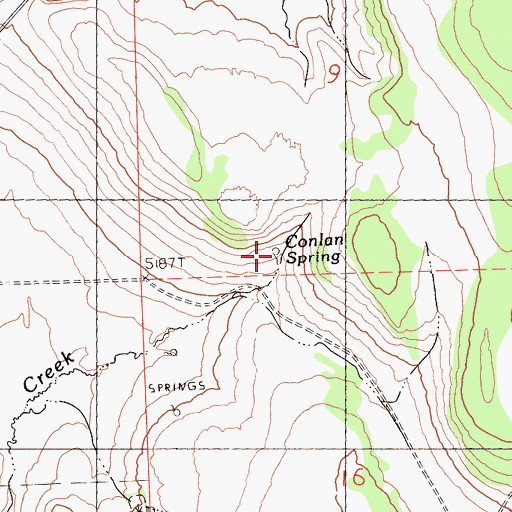 Topographic Map of Conlan Spring, CA