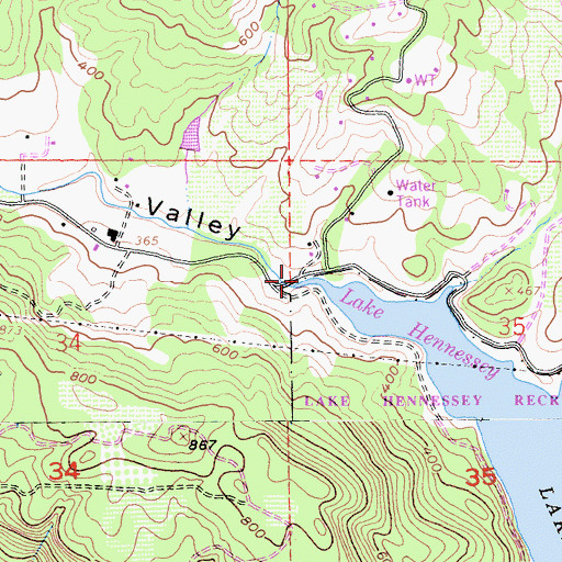 Topographic Map of Conn Valley, CA