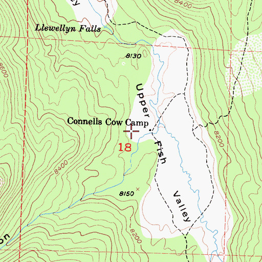 Topographic Map of Connells Cow Camp, CA