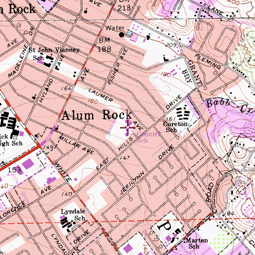 Topographic Map of Conniff School, CA