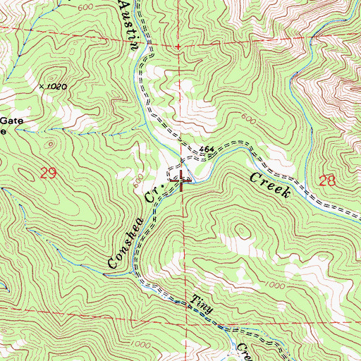 Topographic Map of Conshea Creek, CA
