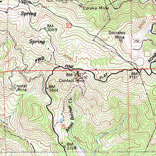 Topographic Map of Contact Mine, CA