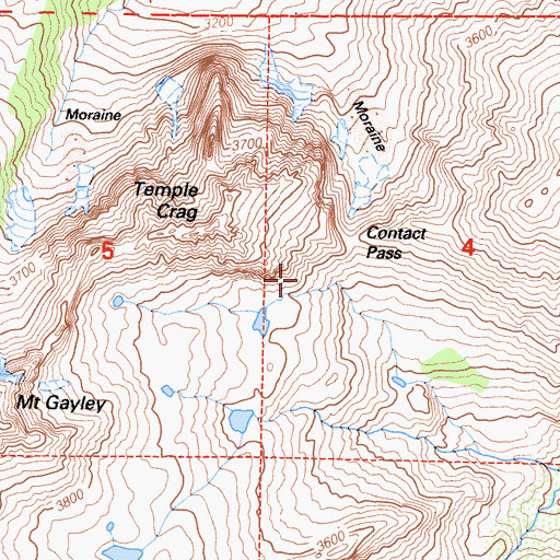 Topographic Map of Contact Pass, CA