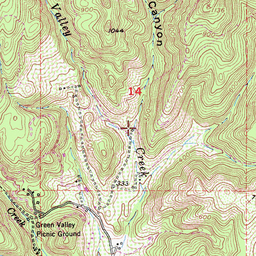 Topographic Map of Cook Canyon, CA