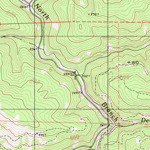 Topographic Map of Cook Creek, CA