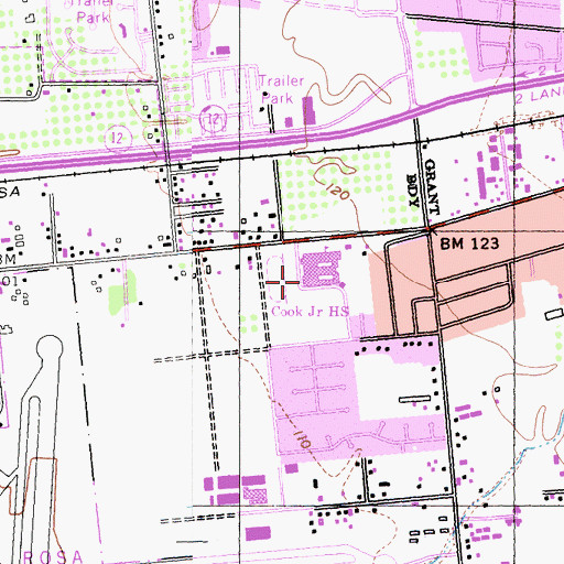 Topographic Map of Lawrence Cook Middle School, CA