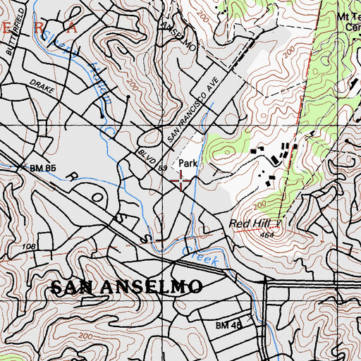 Topographic Map of Cook School, CA