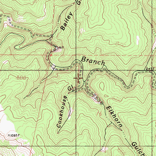 Topographic Map of Cookhouse Gulch, CA