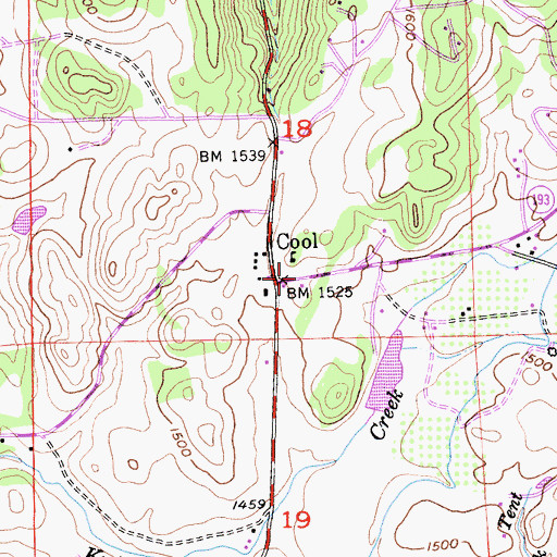 Topographic Map of Cool, CA