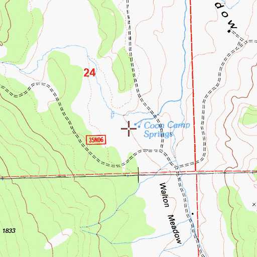 Topographic Map of Coon Camp Spring, CA