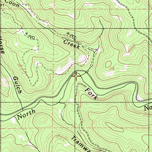 Topographic Map of Coon Creek, CA