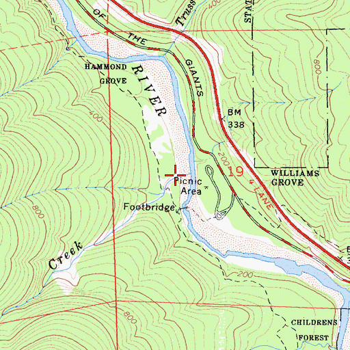 Topographic Map of Coon Creek, CA