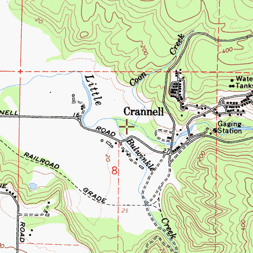 Topographic Map of Coon Creek, CA